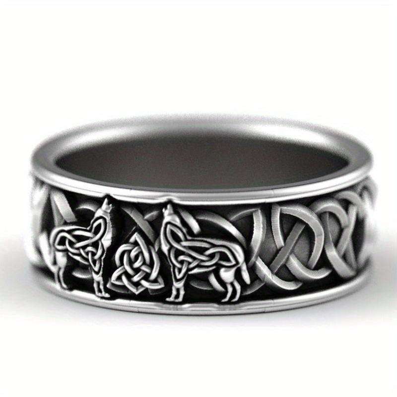 1pc Mythological Giant Wolf Fenrir Defense Totem Amulet Hip-hop Pirate Wolf Ring