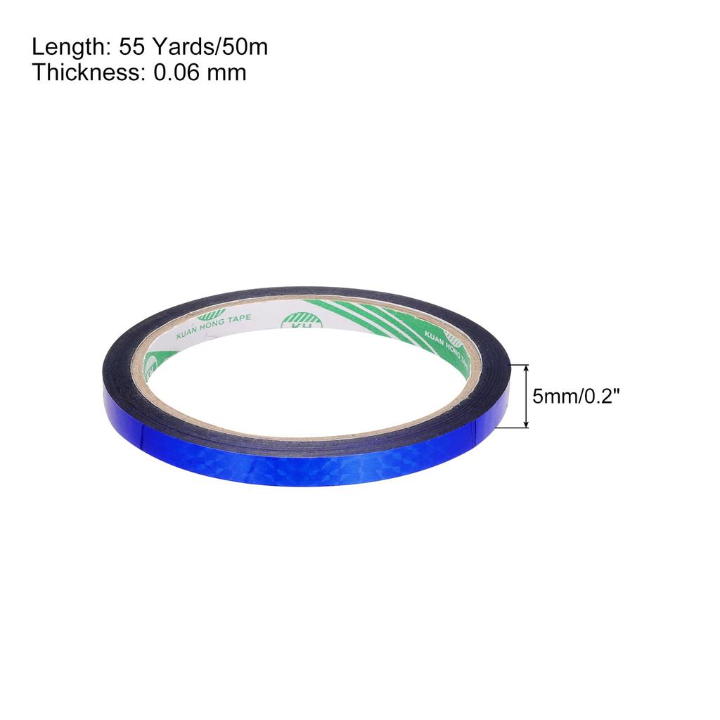 uxcell Blue Plaid Metallized Tape 0.2" x 55 Yards Decorative Tape for Detail Accent Wall Graphic Arts