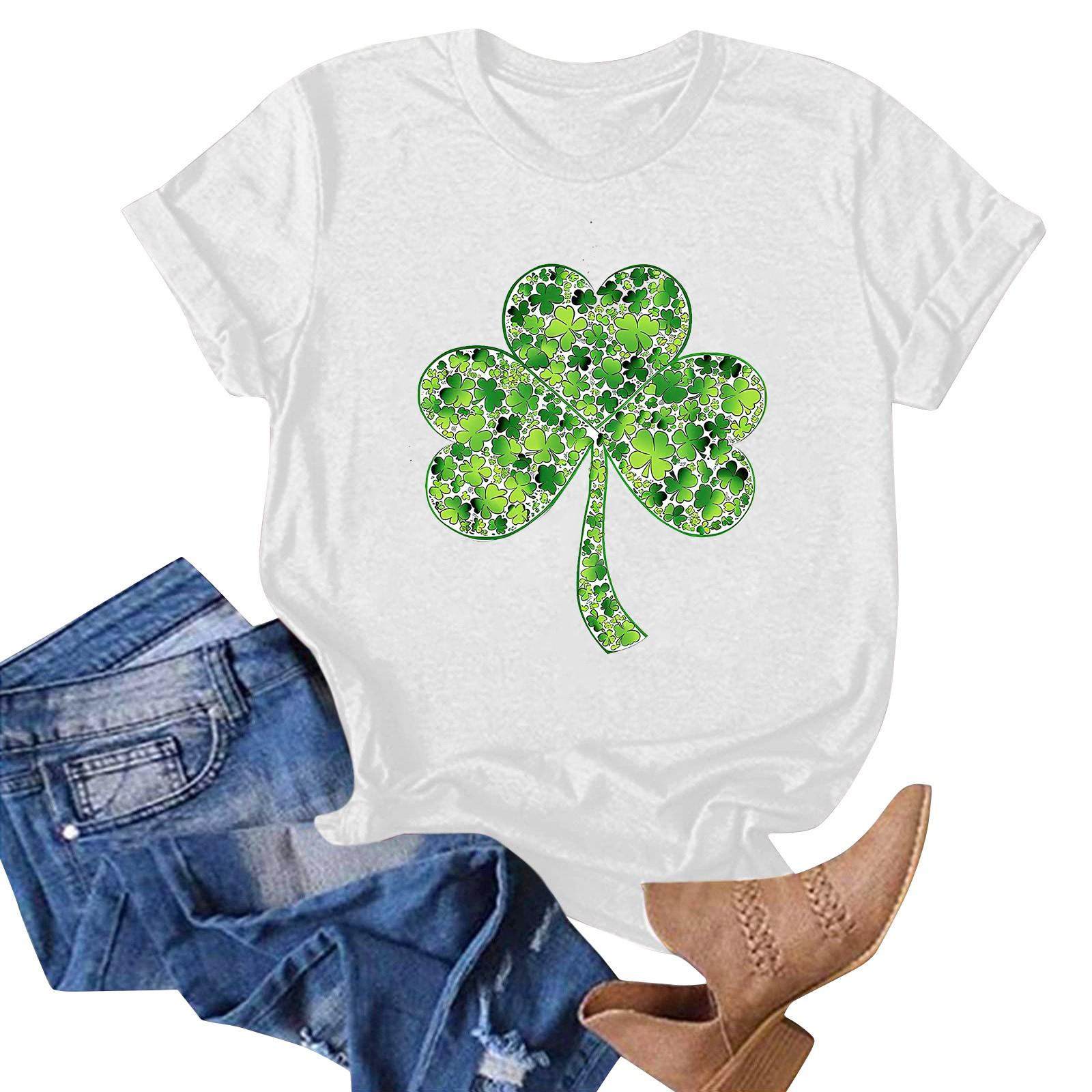 

Женский модный повседневный свободный пуловер с коротким рукавом и принтом с круглым вырезом XL белый