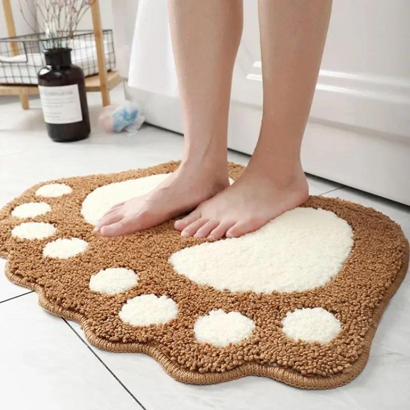 Absorbent Doormat Bathroom Absorbent Velvet Non Slip Mat Floor Rug Water Velvet Bath Mat Foot Embossed Foot Mat Bath Mat