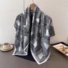 Fashion Line Satin Imitation Silk Large Square Scarf Silk Scarf Printing Travel Shawl Scarf Sunscreen Headscarf Women's Scarf