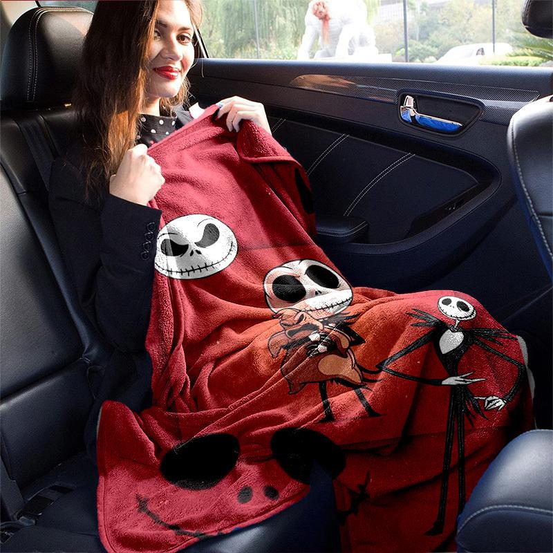 1pc, Cozy Nightmare Before Christmas Home Decor Blanket: Perfect Gift for Bedroom, Living Room, Travel, Camping, Car