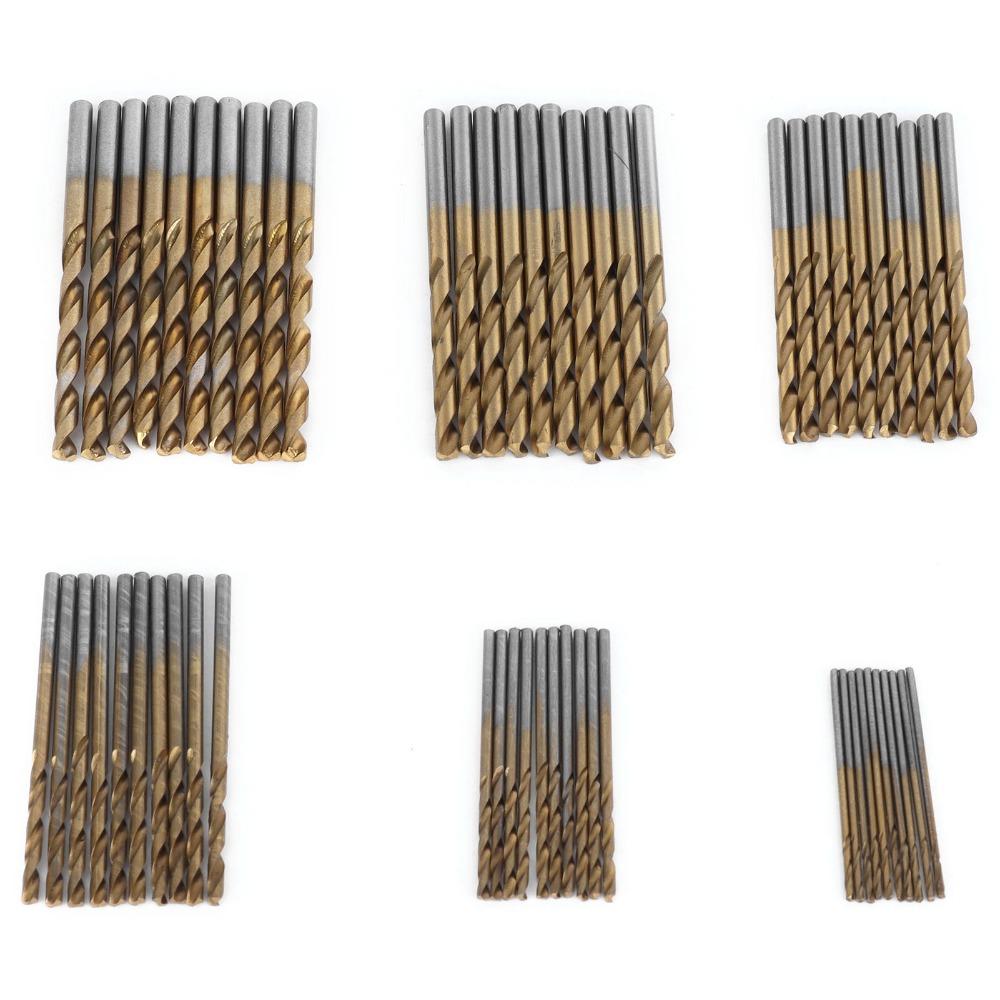 60PCS Bearing Steel Twist Drill Bits 135° Split Point Premium Drill Bits Wood Drilling