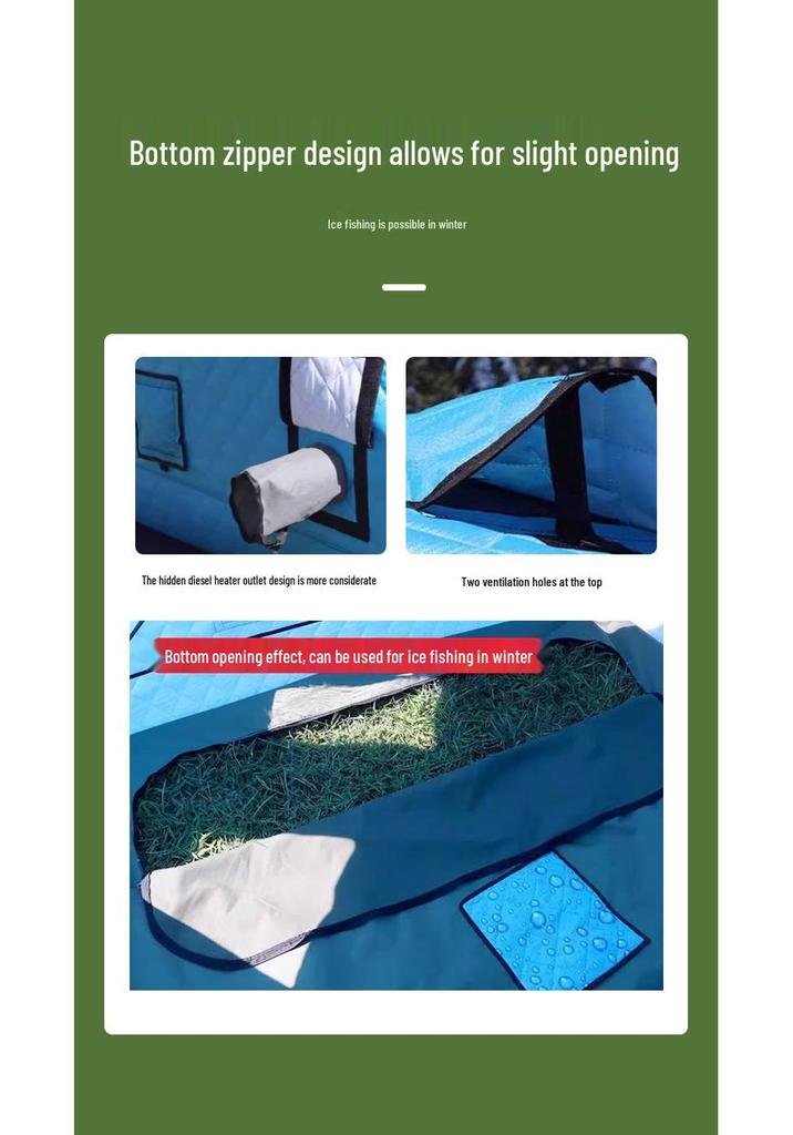 Windproof Cotton Winter Fishing Tent - Thickened for Cold Protection
