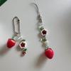 Sweet Strawberry Beaded Pendant Charm for Mobiles and Key Holders Phone Lanyards