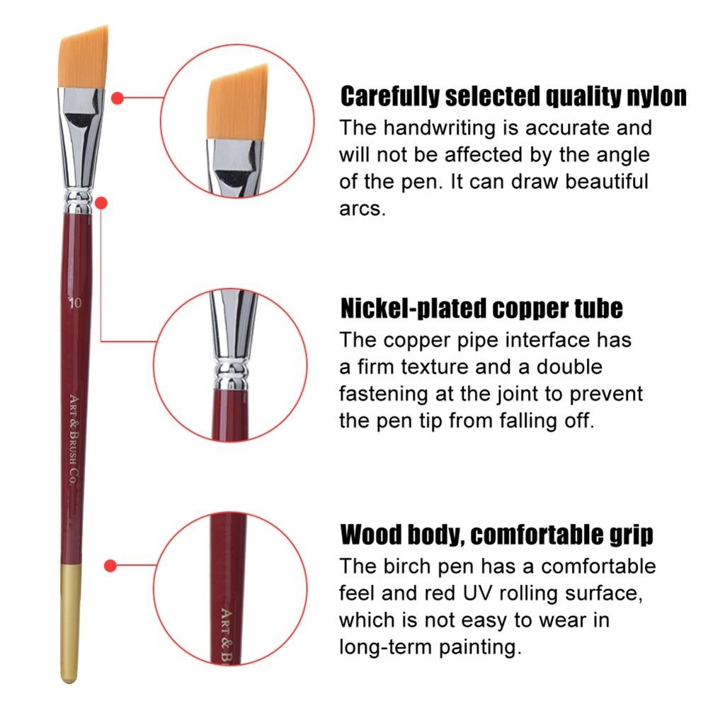7PCS Nylon Fiber Bristles Short Handle Art Brush Set Oil & Watercolor Brush Kit Oil Art Creation