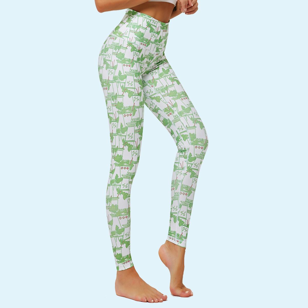 

Дышащие быстросохнущие штаны для йоги с растительным плетением, обтягивающие эластичные спортивные леггинсы для женщин с высокой талией L