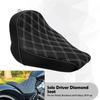 Motorcycle Driver Solo Seat Low Profile Leather Diamond Cushion Seat For Harley Softail Fat Boy Breakout FLSTF FXBRS 2018-2023