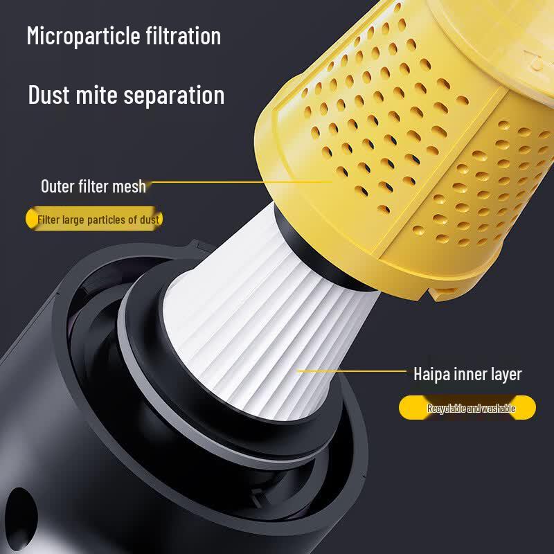 LISM Green Light Dust Display Car Vacuum Cleaner