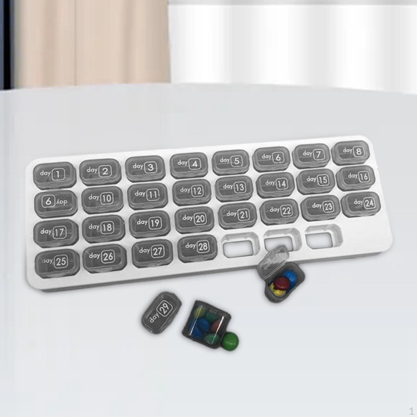 Коробка Органайзер Диспенсер Кейс Контейнер Хранение Ежемесячный серый 970₽