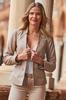 Stylish Pure Leather Handmade Beige Women Jacket Genuine Lambskin Casual Bike