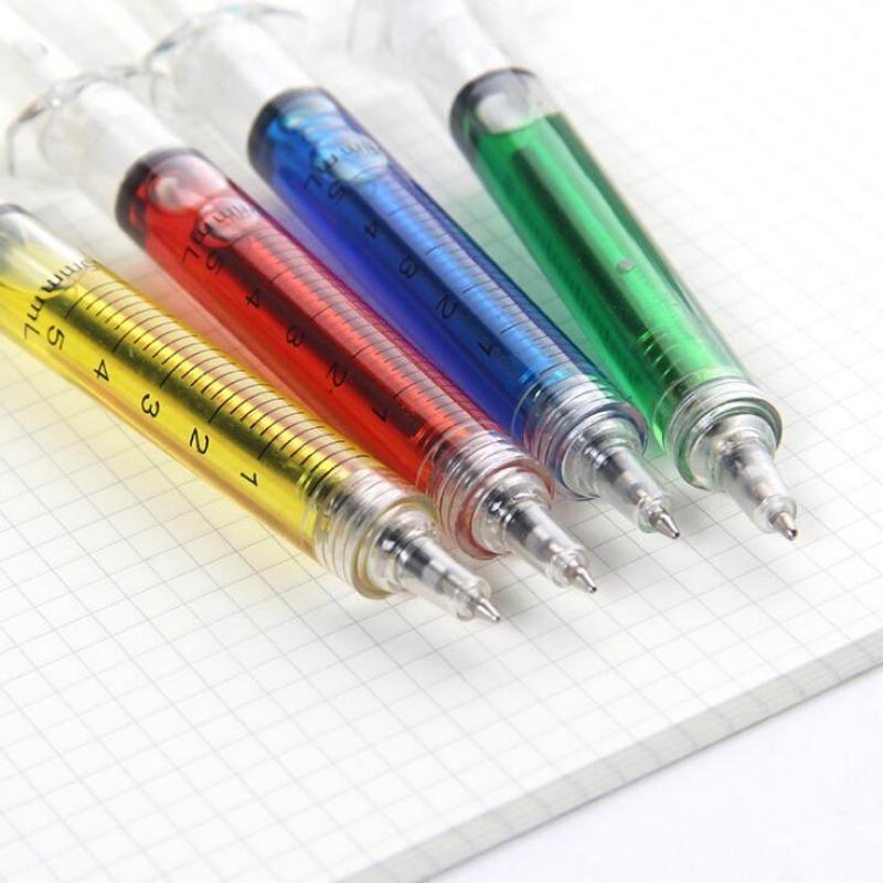 1pcs Syringe Pens,Retractable Fun Multi Color Novelty Pen for Nurses,Writes in Black Ink,Nursing Student School Supplies