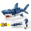 Ocean Marine Fish 3in1 Animals Shark Tiger Owl Crocodile Model Set Building Blocks Diy Children Assemble Toy for Kid Gift