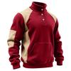 Men's Colorblock Stand Collar Button Sweatshirt Hoodie Men's Sports Large Size Casual Sweatshirt