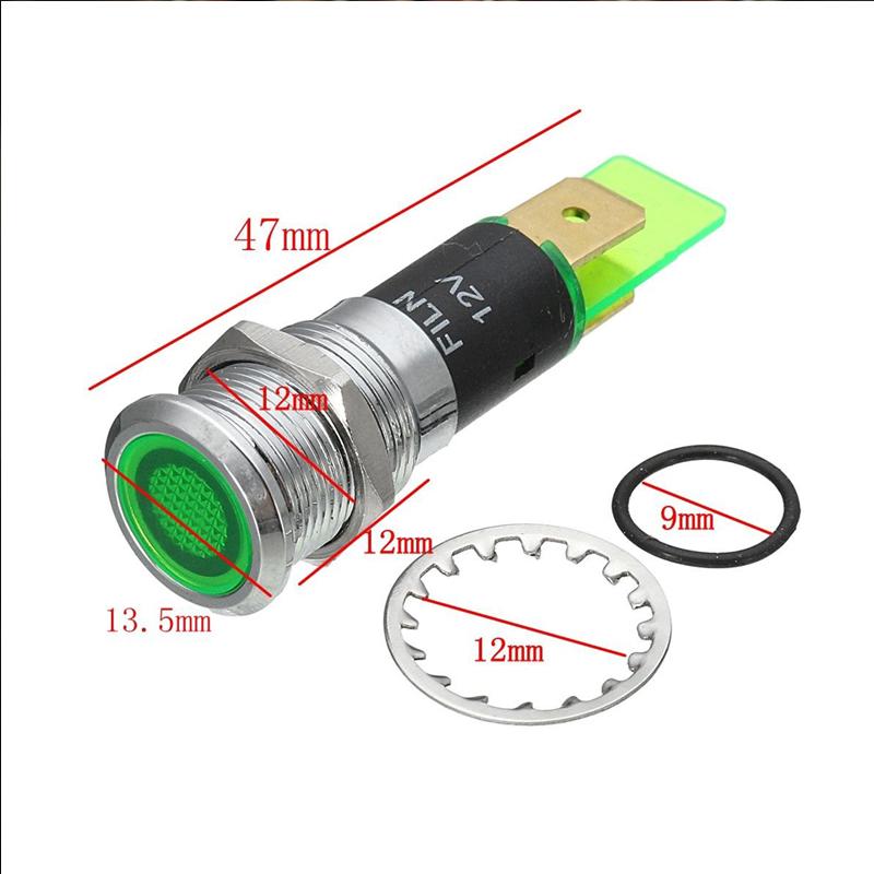 1pcs 12V 12mm LED Dash Pilot Panel Indicator Light Practical Car Truck Boat Lamp Bulb ABS Plastic Car Accessories Car Products