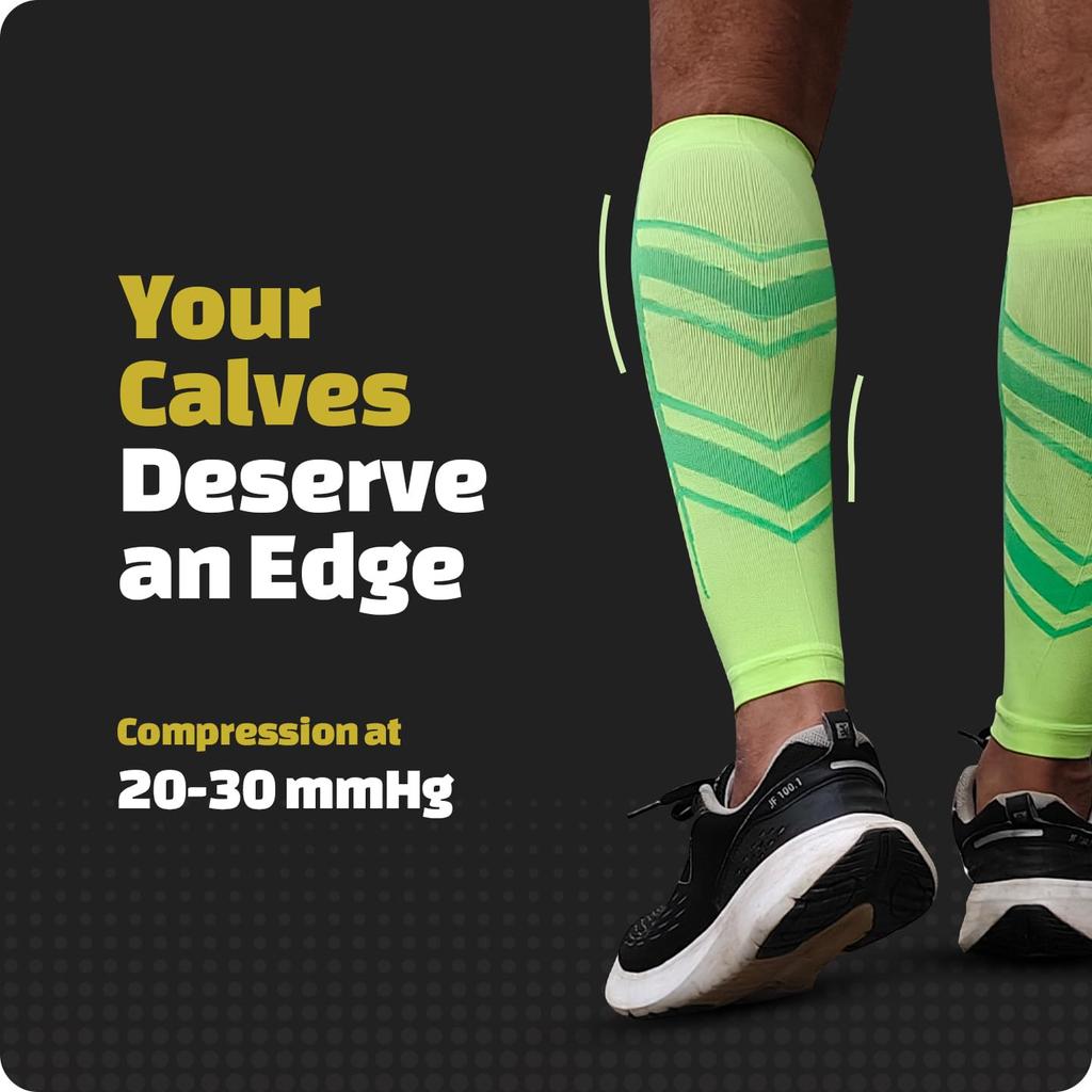 Sorgen Sports Compression Calf Sleeves | 20-30 Mm Hg | Ideal for Running, Cycling, Marathons, Athletics & Indoor Training | Helps Reduce Leg Cram