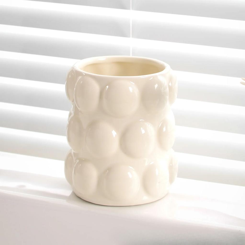 Ceramic Mouthwash Cup Set Brushing Cup Couple Wash Cup Bathroom Supplies Toiletries Bathroom Tumblers Toothbrush Cup Bear Tray