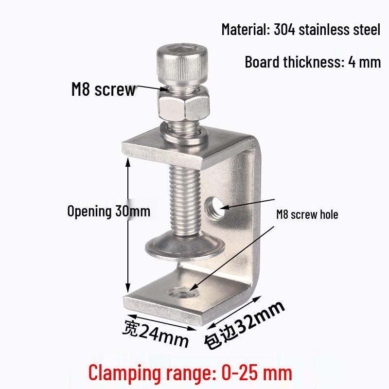 304 Stainless Steel U-Shaped Tiger Pipe Clamp Fastening Clip