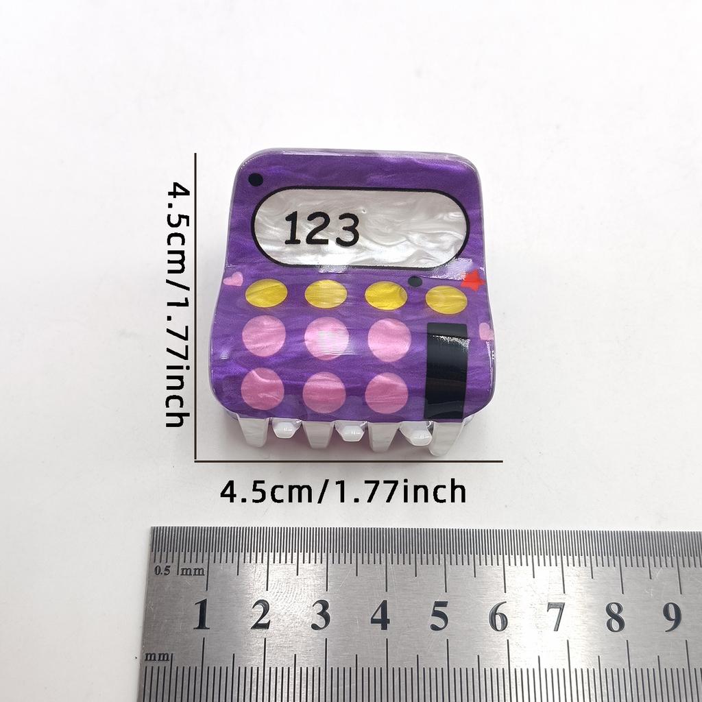 cartoon small cute acrylic back-to-school season Bee, apple and calculator style hairpin, small hair claw