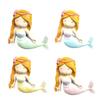 Creative Personality Design Mermaid Multicolor Optional Resin Refrigerator Sticker Home Kitchen Post-it Message Board Gift