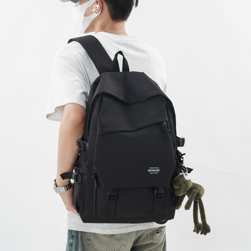 Backpack Men's Simple and Versatile Large Capacity Travel Backpack Women's Casual Junior High School, High School, College Student Backpack