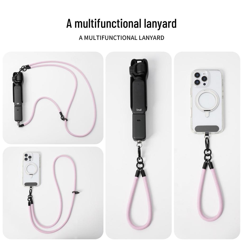 DJI Pocket 3: Vielseitiges Anti-Verlust-Lanyard mit abnehmbarer Handgelenk- und Umhängekordel