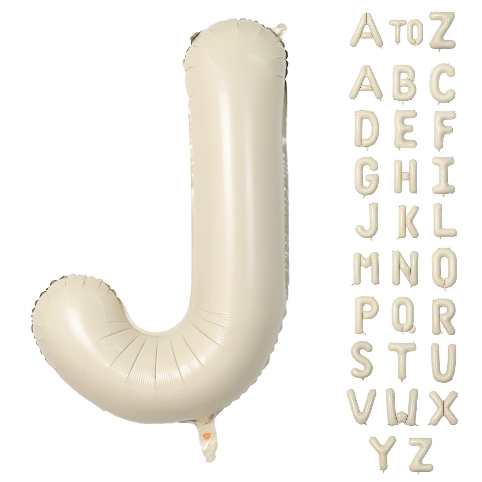 

Lausatek Alphabet Letter Balloon J 40-inch Aluminum Large Size Celebration Event Party Approx. 90cm Muted White