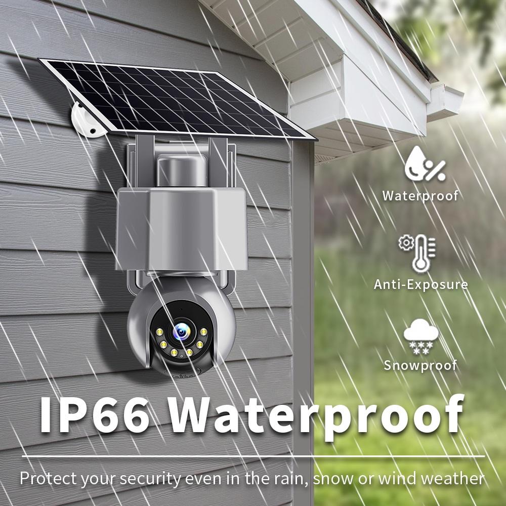 AOV Solar Outdoor Camera – 4G & WiFi Wireless, 360° Full View Security with Color Night Vision