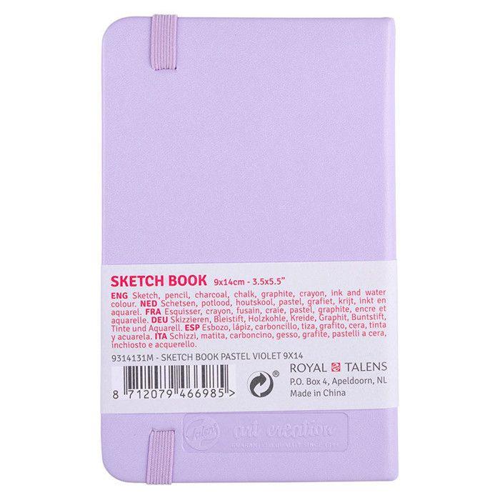 Carnet à croquis - Royal Talens - 9x14 cm - 80 feuilles - 140g - Violet Pastel