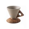 Triangular Cone Ceramic Coffee Cup Drinking Cup Vintage Style Vintage Pottery Mug with Handle Handmade Espresso Cup Gift Giving