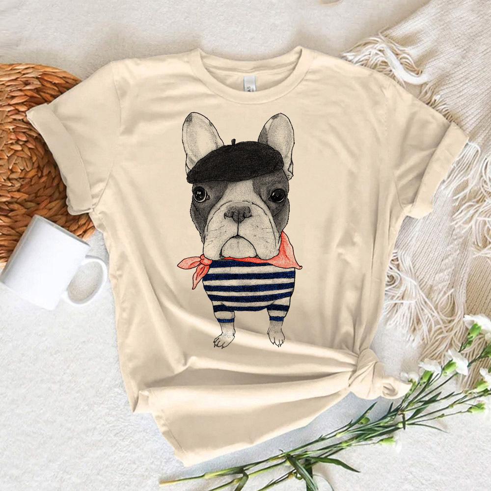 French Bulldog Tshirt Female Y2k Grunge Unisex Vintage Psychedelic Tshirt Comfortable Y2k Retro Pastel University Aesthetic