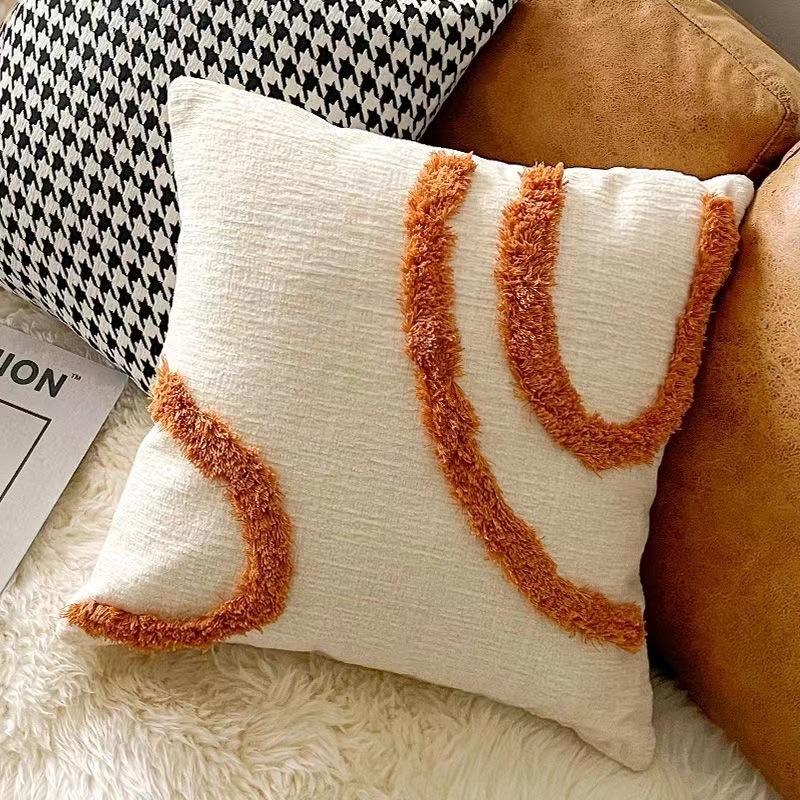 Bohemian Pillow Cushion Cover Geometry Embroidered Tassel EmbroideryLong Pillowcase Living Room Sofa Home Decor Customized