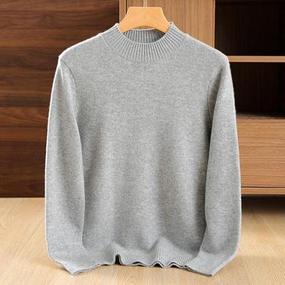 Men's Half Turtleneck Thickened Cashmere Sweater 30% Cashmere 70% Wool Men's Autumn and Winter Cashmere Soft and Warm