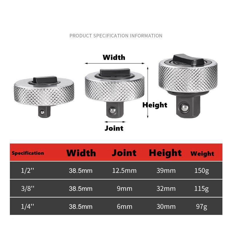 1/4" 3/8"1/2" Drive Palm Ratchet Wrench Set Reversible Ratcheting Finger Socket Driver Stubby Thumbwheel Ratchet for Tight Space
