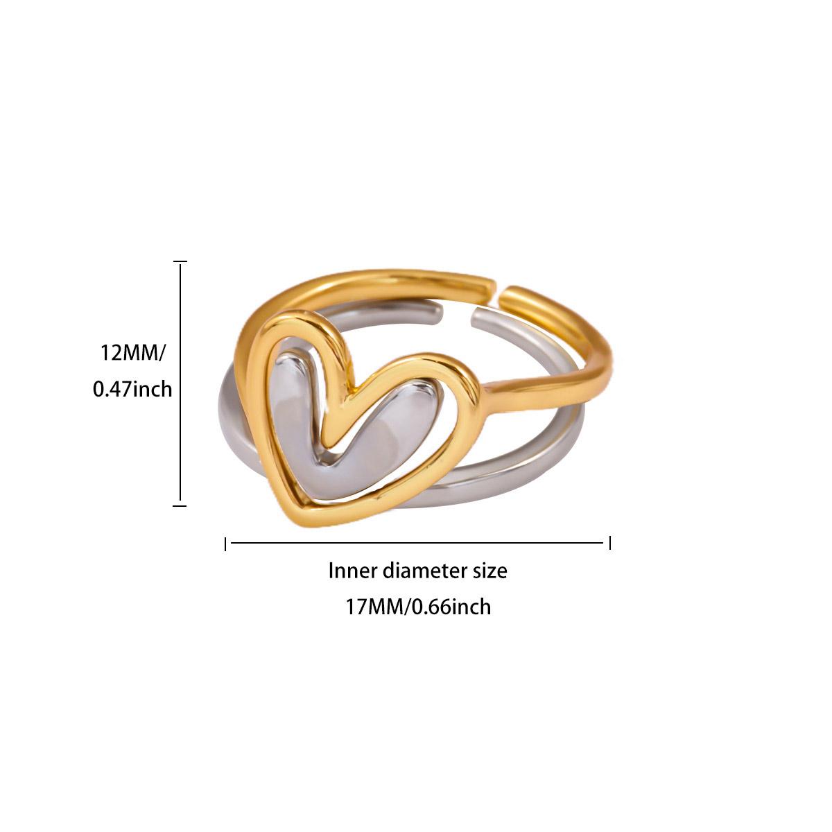 

2pc/set Romantic Two Color Heart Couple Rings For Women Men Stainless Steel Ring Female Jewelry Valentine s Day Gift anillos