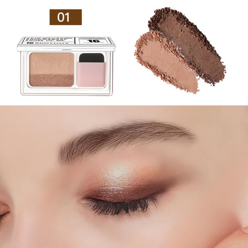 1PC Flash Two-color Eyeshadow Disc, Diverse Colors, Easy To Mix, Long-lasting Waterproof Eye Makeup, with Brush