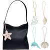 3D Beaded Conch Shells Starfish Hanging Rope Keychain Rhinestone Beaded Patches Crystal Bag Charm Handmade Hanging Decoration