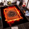Fiery Ace of Spades Carpet with Flame Design, Poker Game Decor Suitable for Use As an Anti-slip for Living Room Bedroom Sofas
