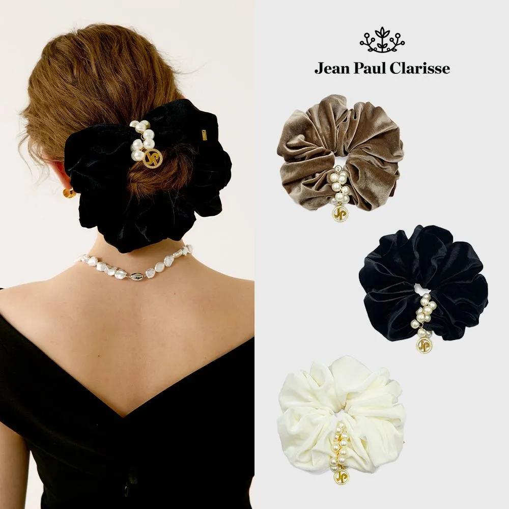 JP Charm Velvet Scrunchie JP-23-355S ivory