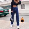 Women's Fleece-Lined Slimming Straight-Leg Denim Pants - European & American Style, Trendy INS.