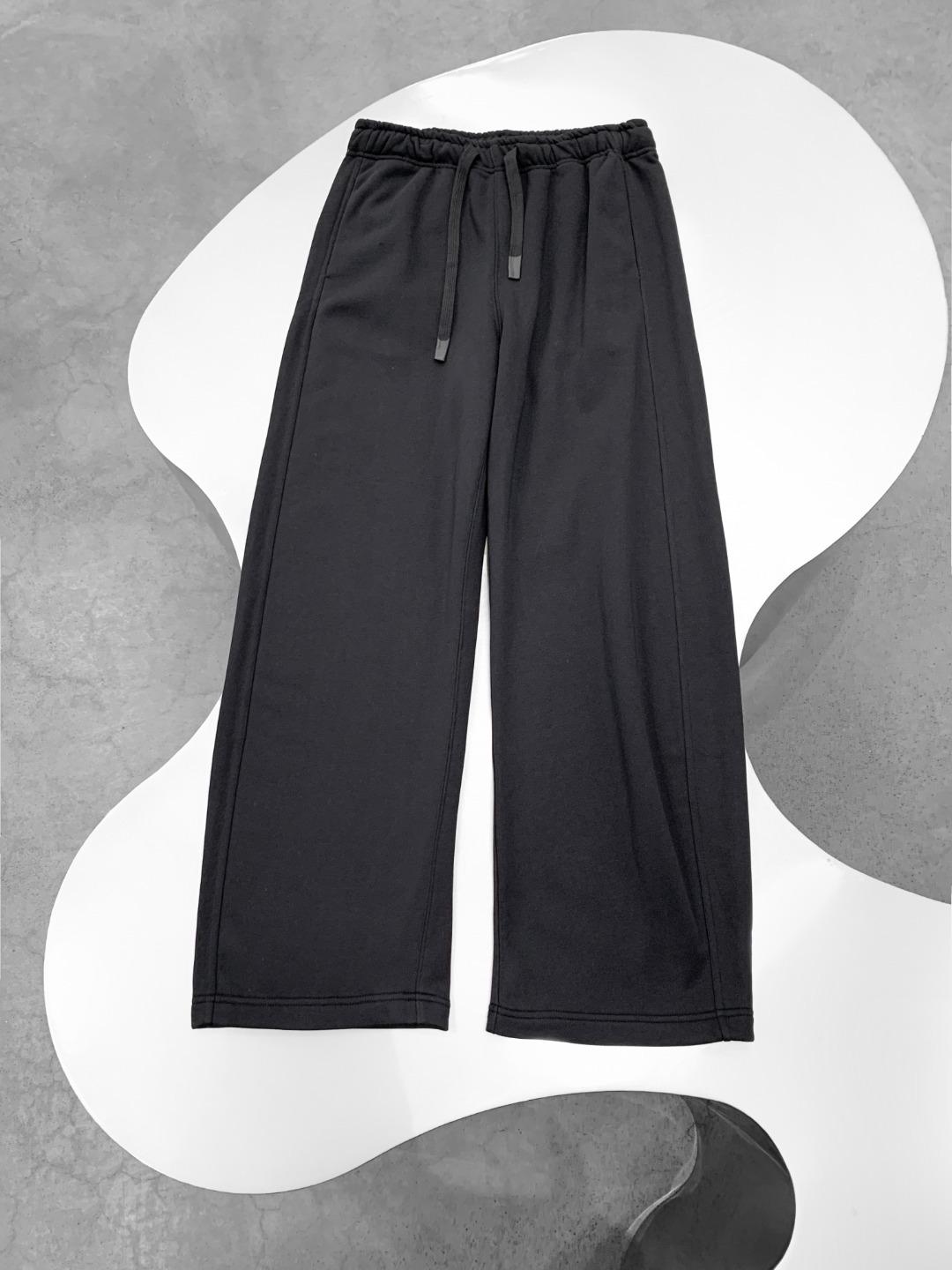 High-End Korean Style Velvet Wide-Leg Drawstring Pants Large