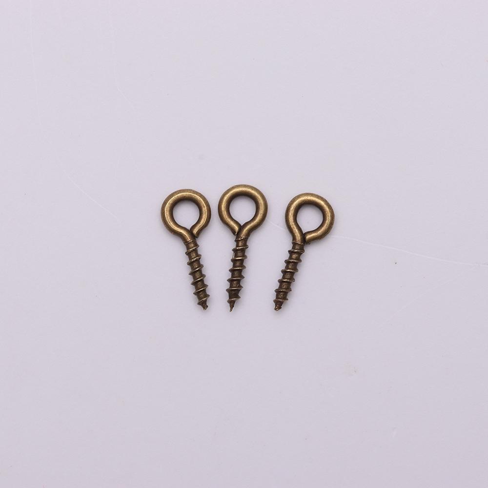 200pcs Small Tiny Mini Eye Pins Eyepins Hooks Eyelets Screw Threaded Gold Color Clasps Hooks Jewelry Findings For Making DIY