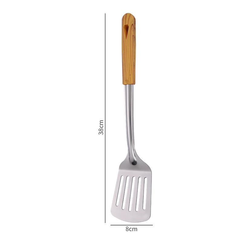 1PC Stainless Steel Cooking Utensils Wooden Handle Spatula Rice Spoon Frying Shovel Kitchenware Kitchen Baking Accessories