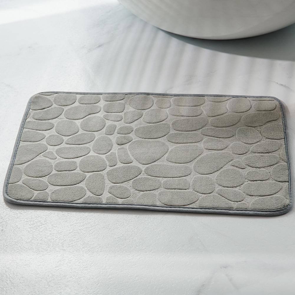24 X 16in Cobble Pattern Bathmat Anti-slip Floor Mat Versatile Washable for Home Door Entrance