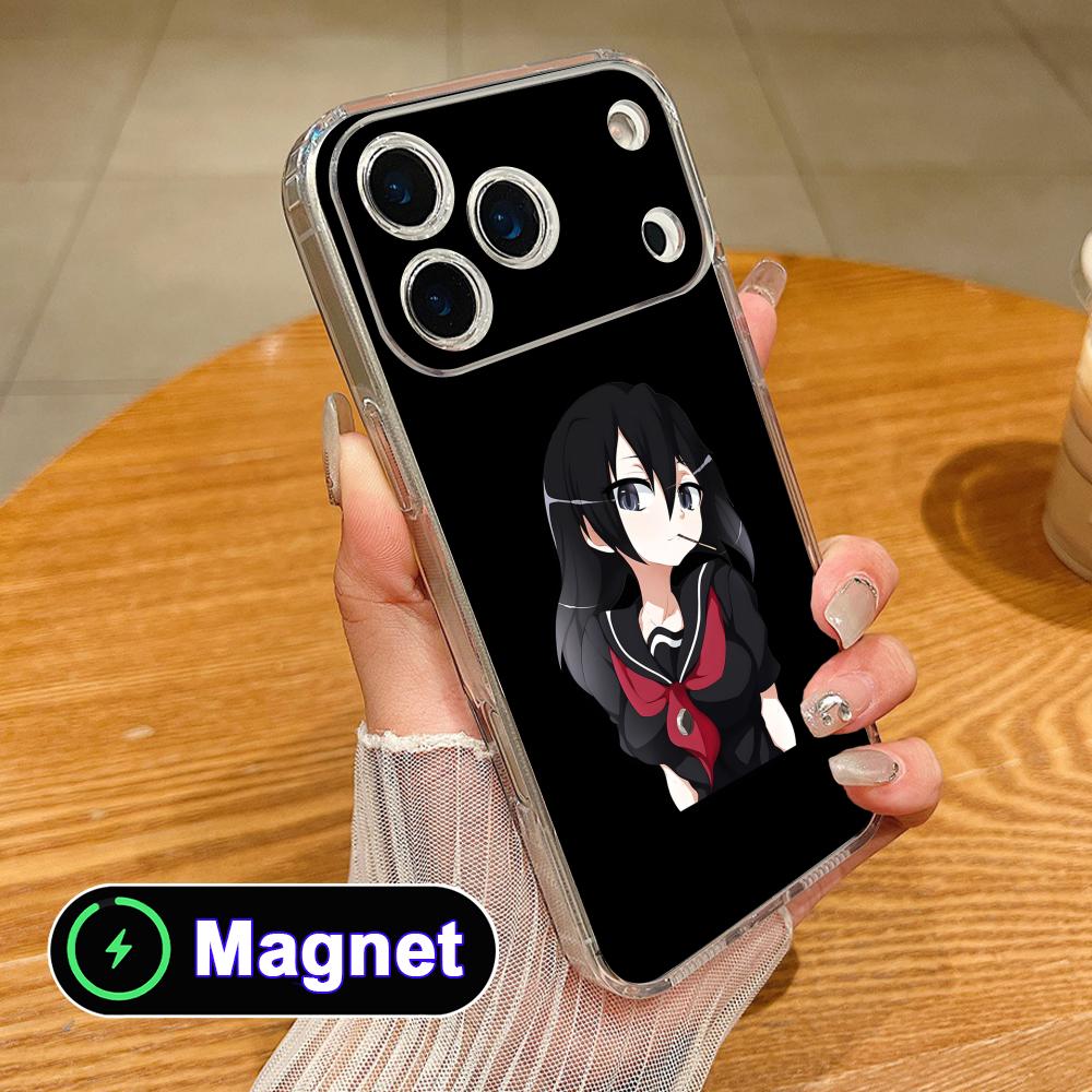 Akame Kurome Clear TPU Magsafe Mobile Phone Case for iPhone 17 16 15 14 13 12 11 Air Pro Max Plus Mini Colorful Cover