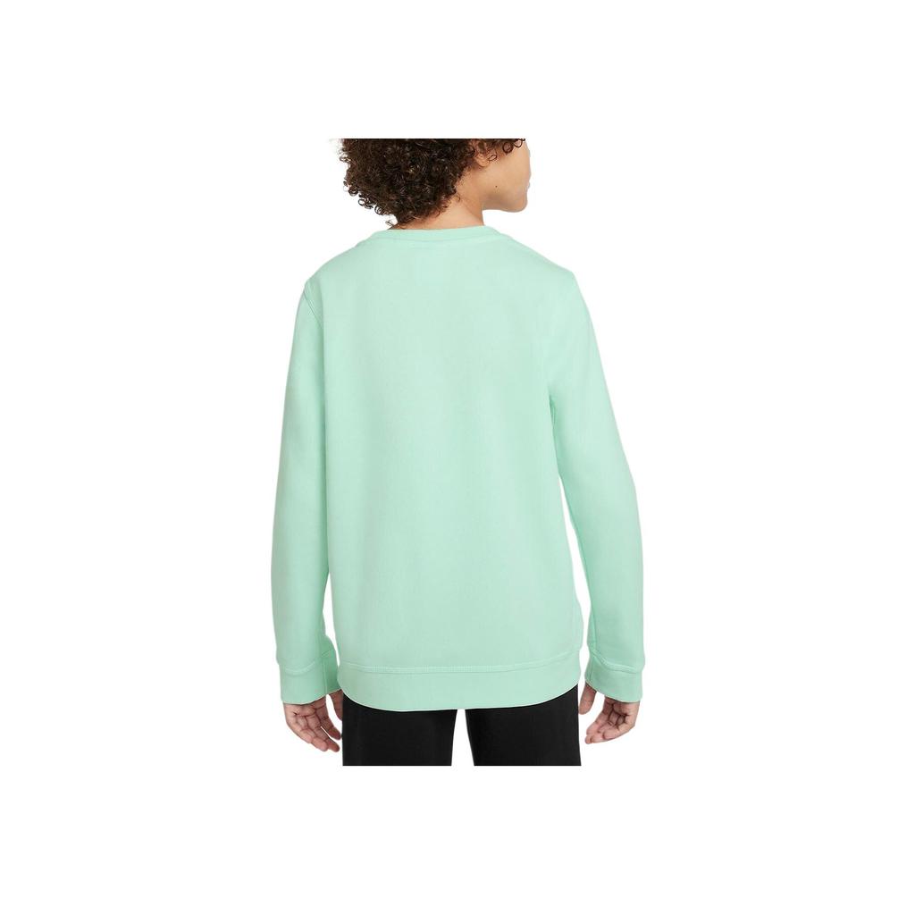 Nike Kids Alphabet Logo Crew Neck Casual Sport Pullover Sweatshirt Unisex Tops Light-Green CV9297-379