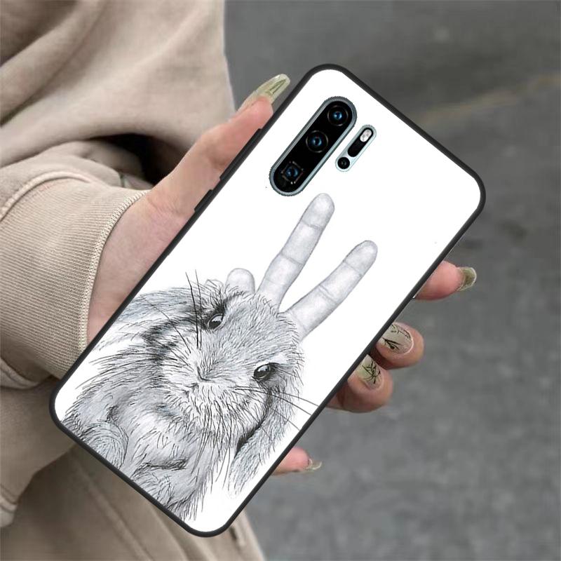 Cute Bunny Rabbit Case For Huawei Nova 3i 7i 8i 11i Y60 Y70 Y90 Y61 Y91 10 9 SE 11 Pro P20 P40 P30 Lite Cover