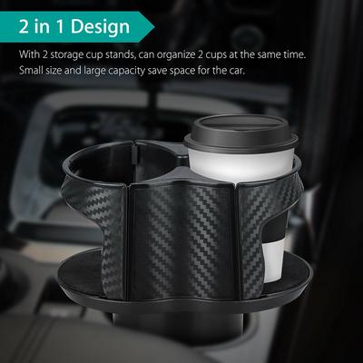 Tragbarer großer abnehmbarer Carbon-Fibre-Fahrzeug-montierter Zwei-in-Eins-Getränkehalter mit