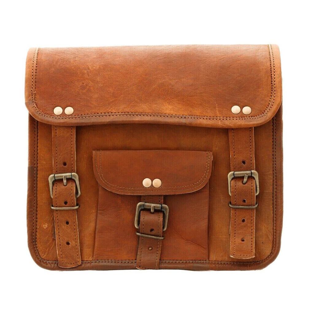 Brašny na sedlo Motocykl Dvě tašky Boční pouzdro Hnědé kožené 2 brašny Nově