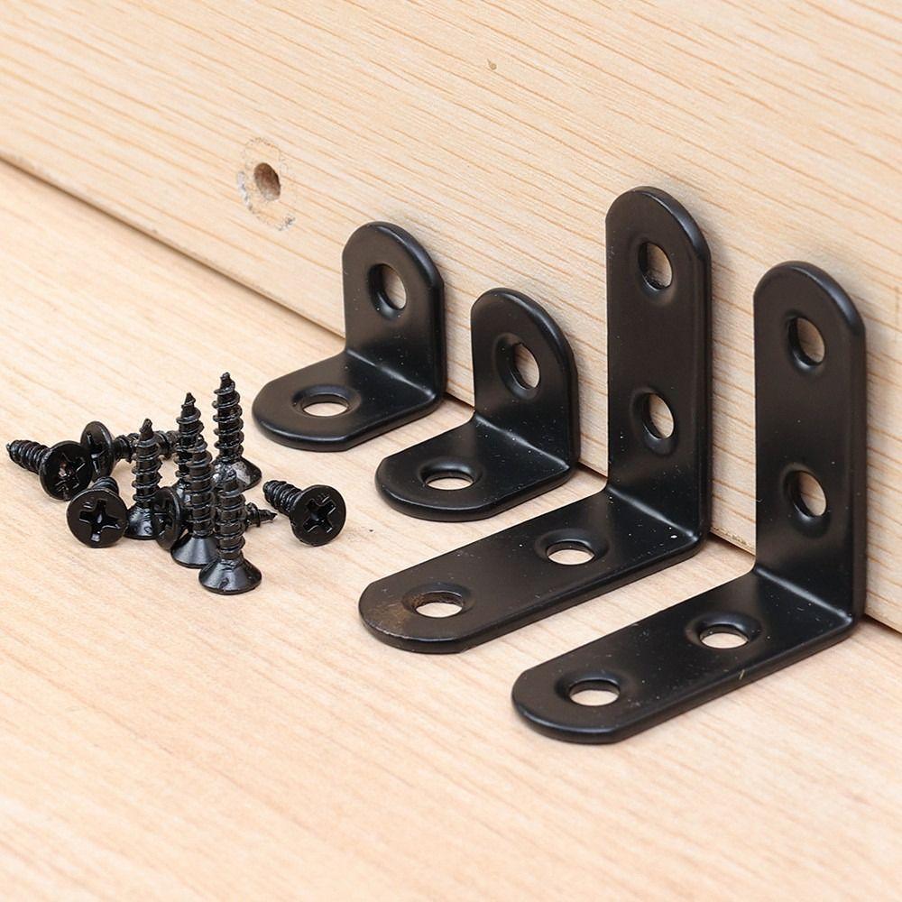 10Sets Furniture Fastener Corner Brace Joint Iron Shelf Support Bracket Durable Angle Bracket
